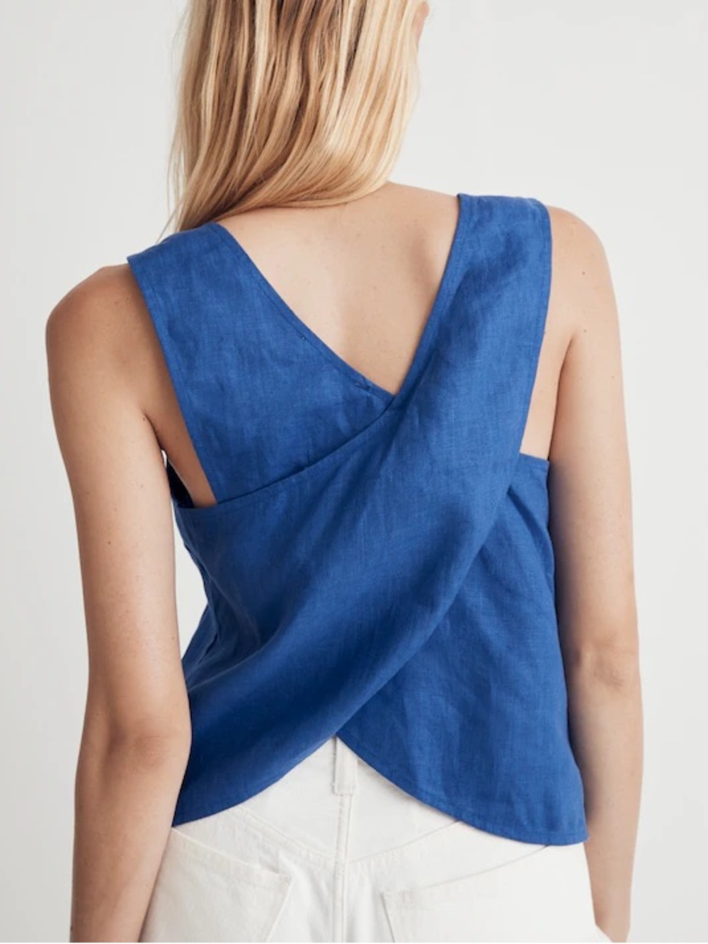 Madewell 100% Linen Cross-Back Sleeveless Top XS will fit Small (Size 0)